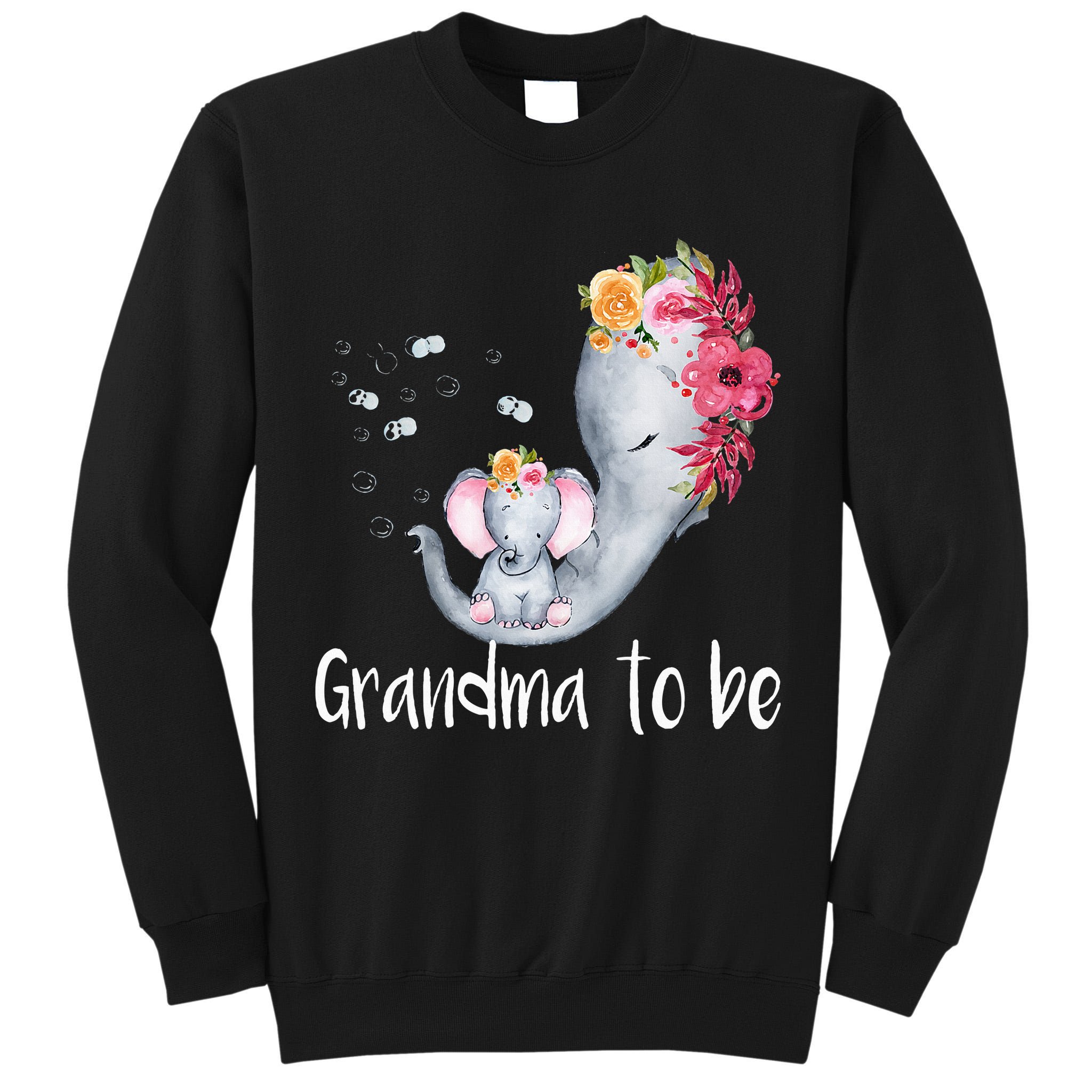 Grandma To Be Elephant Baby Shower For Floral Tall Sweatshirt