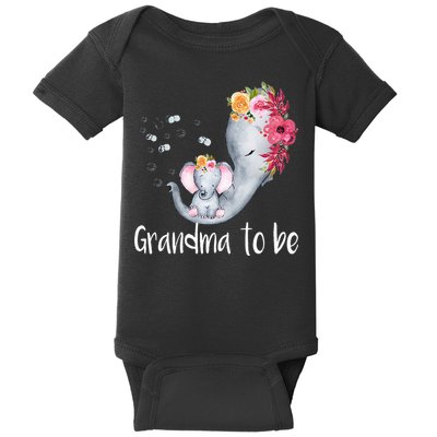 Grandma To Be Elephant Baby Shower For Floral Baby Bodysuit