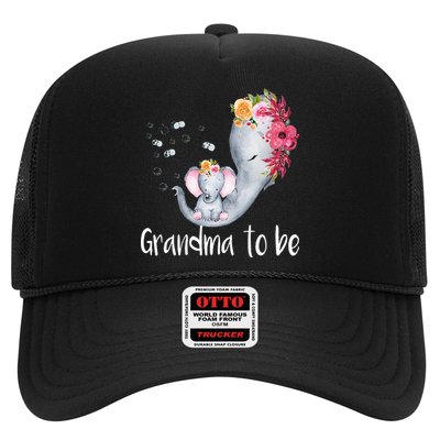 Grandma To Be Elephant Baby Shower For Floral Trucker Hat
