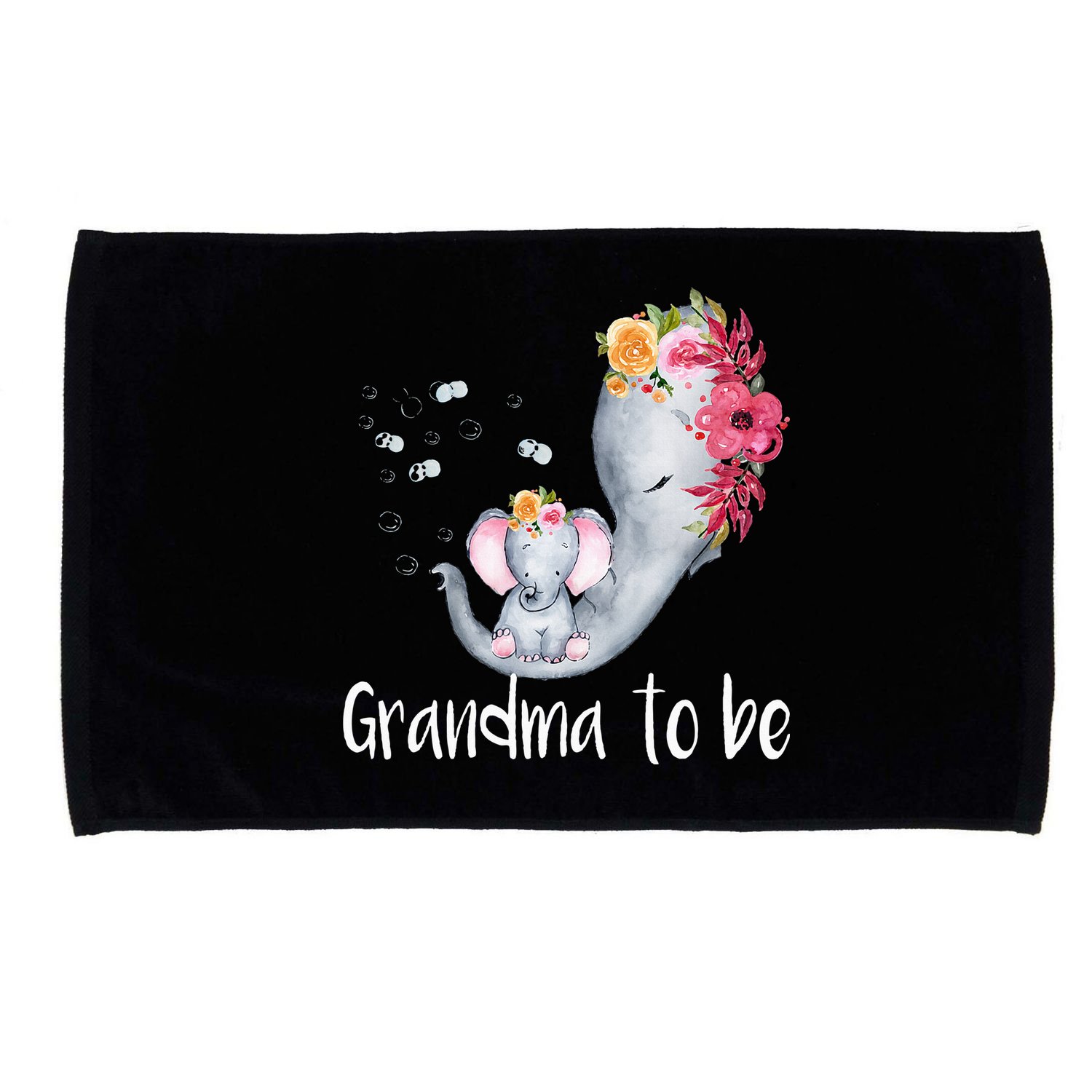 Grandma To Be Elephant Baby Shower For Floral Microfiber Hand Towel