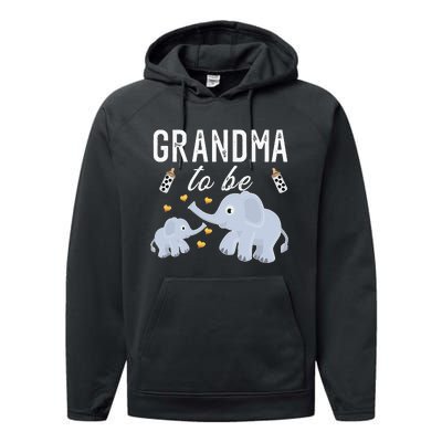 Grandma To Be Elephant Baby Shower Grandma Cute Performance Fleece Hoodie