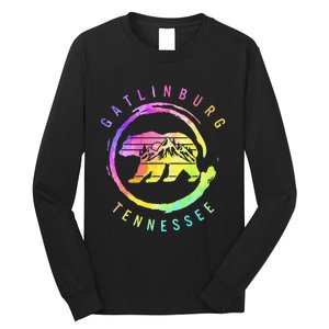 Gatlinburg Tennessee Bear Great Smoky Mountains Tie Dye Long Sleeve Shirt