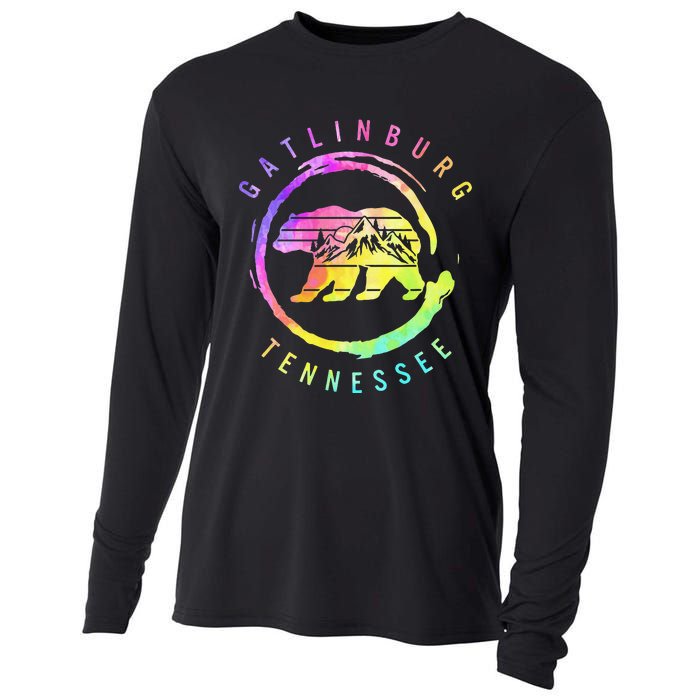 Gatlinburg Tennessee Bear Great Smoky Mountains Tie Dye Cooling Performance Long Sleeve Crew