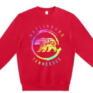 Gatlinburg Tennessee Bear Great Smoky Mountains Tie Dye Premium Crewneck Sweatshirt