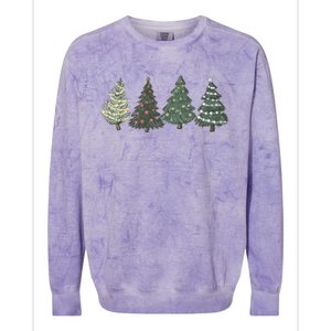 Green Tree Christmas Colorblast Crewneck Sweatshirt