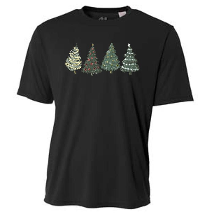 Green Tree Christmas Cooling Performance Crew T-Shirt