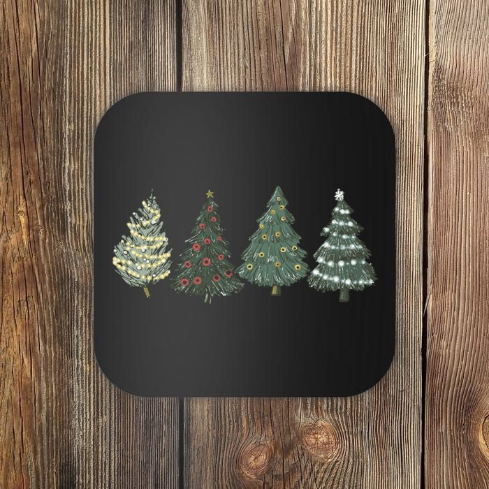 Green Tree Christmas Coaster