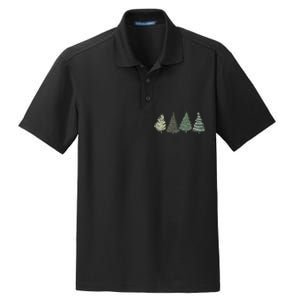 Green Tree Christmas Dry Zone Grid Polo