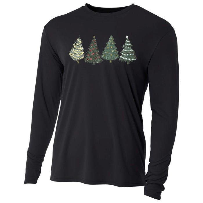 Green Tree Christmas Cooling Performance Long Sleeve Crew