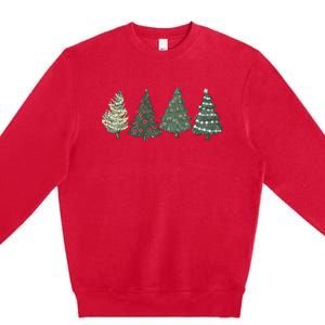 Green Tree Christmas Premium Crewneck Sweatshirt