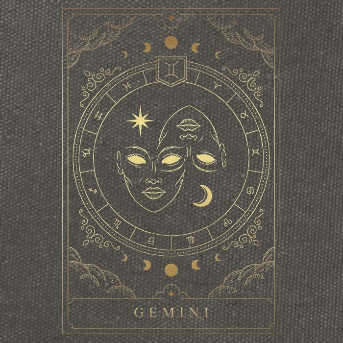 Gemini Tarot Card Zodiac Cotton Canvas Backpack