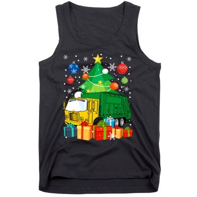 Garbage Truck Christmas Tree Lights Ornament Decor Xmas Long Sleeve Tank Top