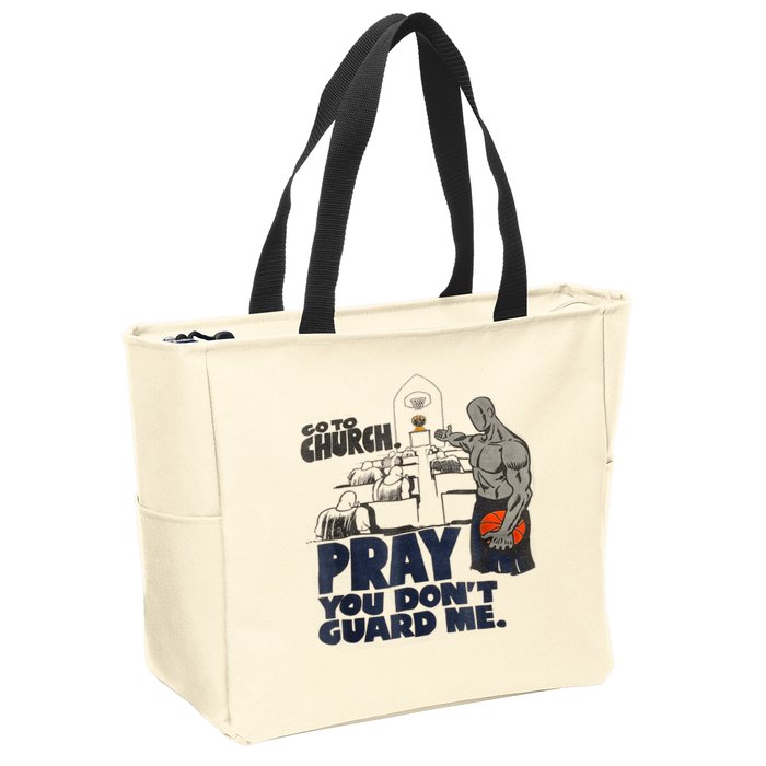 Go To Church Pray You Don't Guard Me Funny Tee For Men Women Zip Tote Bag