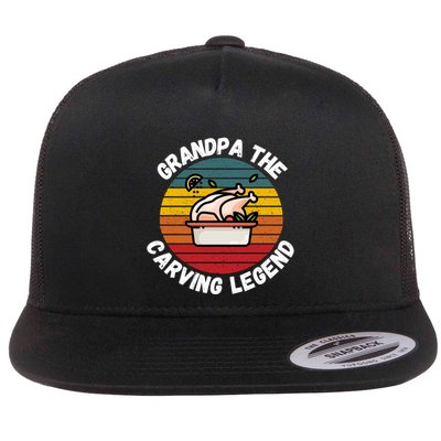 Grandpa The Carving Legend Funny Thanksgiving Family Costume Gift Flatbill Hat