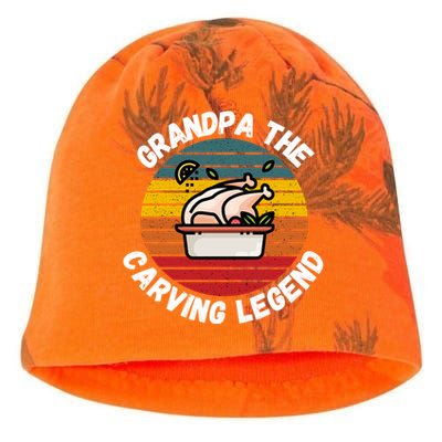 Grandpa The Carving Legend Funny Thanksgiving Family Costume Gift Kati - Camo Knit Beanie