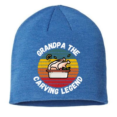 Grandpa The Carving Legend Funny Thanksgiving Family Costume Gift Sustainable Beanie