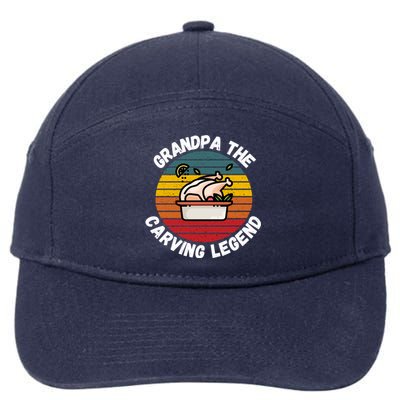 Grandpa The Carving Legend Funny Thanksgiving Family Costume Gift 7-Panel Snapback Hat