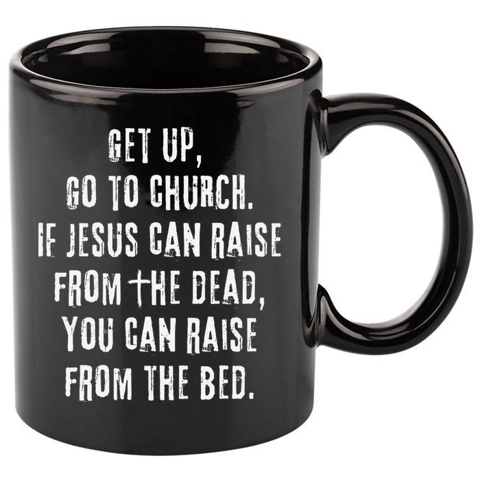 GO TO CHURCH Funny Christian Fellowship 11oz C Handle Ceramic Mug