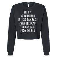 GO TO CHURCH Funny Christian Fellowship Cropped Pullover Crew