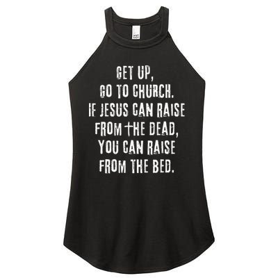 GO TO CHURCH Funny Christian Fellowship Women's Perfect Tri Rocker Tank