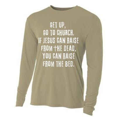 GO TO CHURCH Funny Christian Fellowship Cooling Performance Long Sleeve Crew