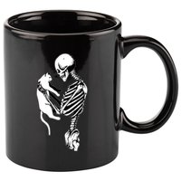 Grab This Cute Skeleton Holding Cat Gift For Your Cat Gift 11oz C Handle Ceramic Mug