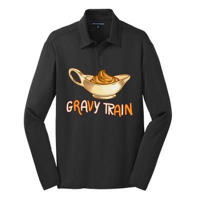 Gravy Train Chicken Gravy Funny Gift Silk Touch Performance Long Sleeve Polo