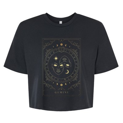 Gemini Tarot Card Zodiac Bella+Canvas Jersey Crop Tee