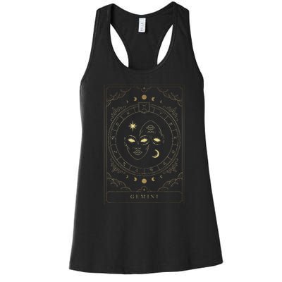 Gemini Tarot Card Zodiac Women's Racerback Tank