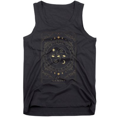 Gemini Tarot Card Zodiac Tank Top