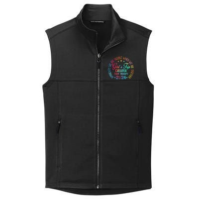 Girl Trip Cheaper Than A Therapy 2024 Girl Trip Matching Collective Smooth Fleece Vest