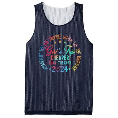 Girl Trip Cheaper Than A Therapy 2024 Girl Trip Matching Mesh Reversible Basketball Jersey Tank