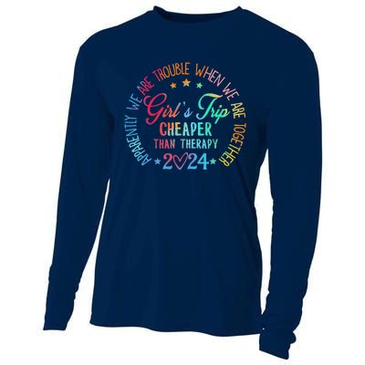 Girl Trip Cheaper Than A Therapy 2024 Girl Trip Matching Cooling Performance Long Sleeve Crew