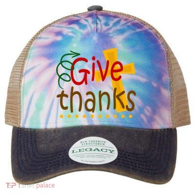 Give Thanks Cross Thanksgiving Legacy Tie Dye Trucker Hat
