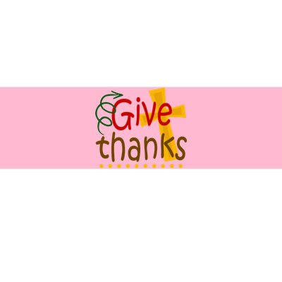 Give Thanks Cross Thanksgiving Bumper Sticker