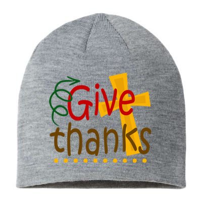 Give Thanks Cross Thanksgiving Sustainable Beanie