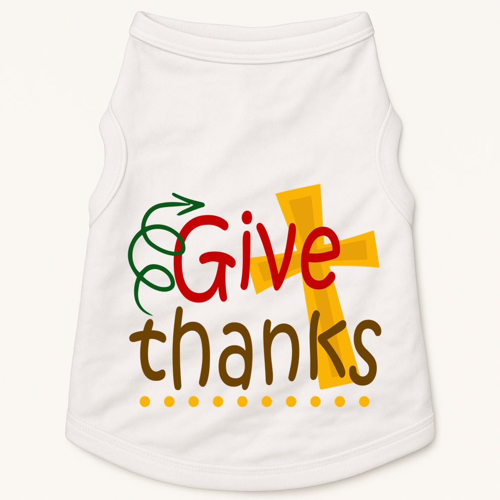 Give Thanks Cross Thanksgiving Doggie Tank