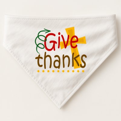 Give Thanks Cross Thanksgiving USA-Made Doggie Bandana