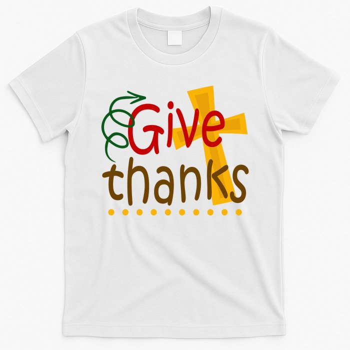 Give Thanks Cross Thanksgiving T-Shirt