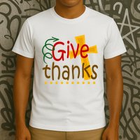 Give Thanks Cross Thanksgiving T-Shirt
