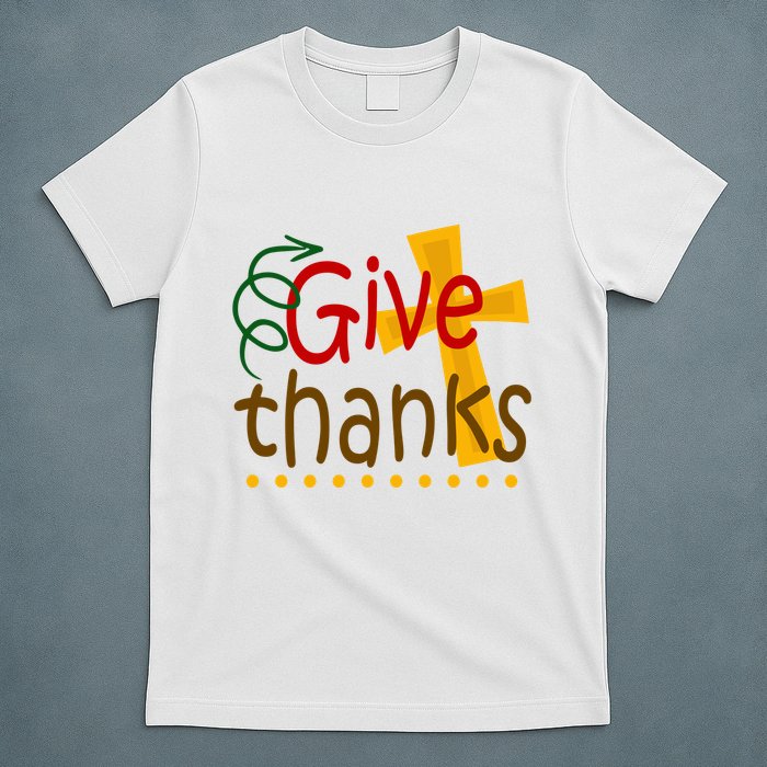 Give Thanks Cross Thanksgiving T-Shirt