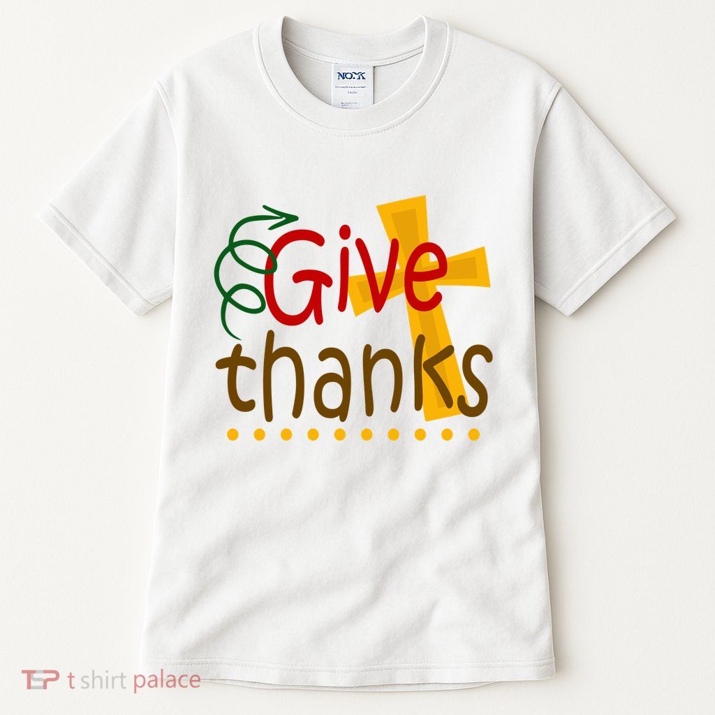 Give Thanks Cross Thanksgiving Tall T-Shirt