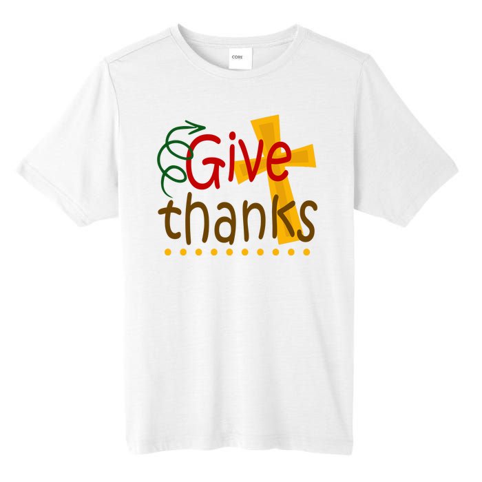 Give Thanks Cross Thanksgiving Tall Fusion ChromaSoft Performance T-Shirt