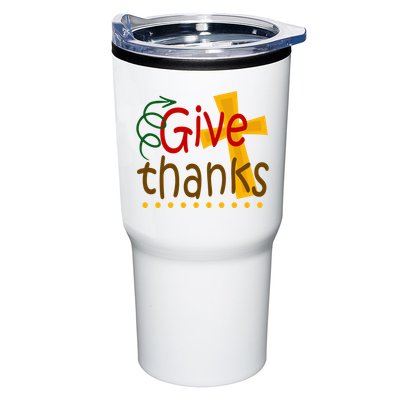 Give Thanks Cross Thanksgiving Tumbler