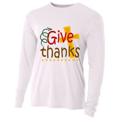 Give Thanks Cross Thanksgiving Cooling Performance Long Sleeve Crew