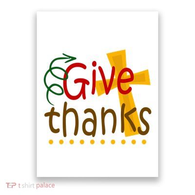Give Thanks Cross Thanksgiving Poster