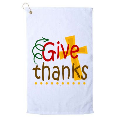 Give Thanks Cross Thanksgiving Golf Towel