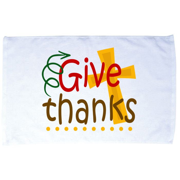 Give Thanks Cross Thanksgiving Microfiber Hand Towel