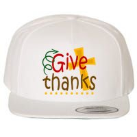 Give Thanks Cross Thanksgiving Wool Snapback Cap