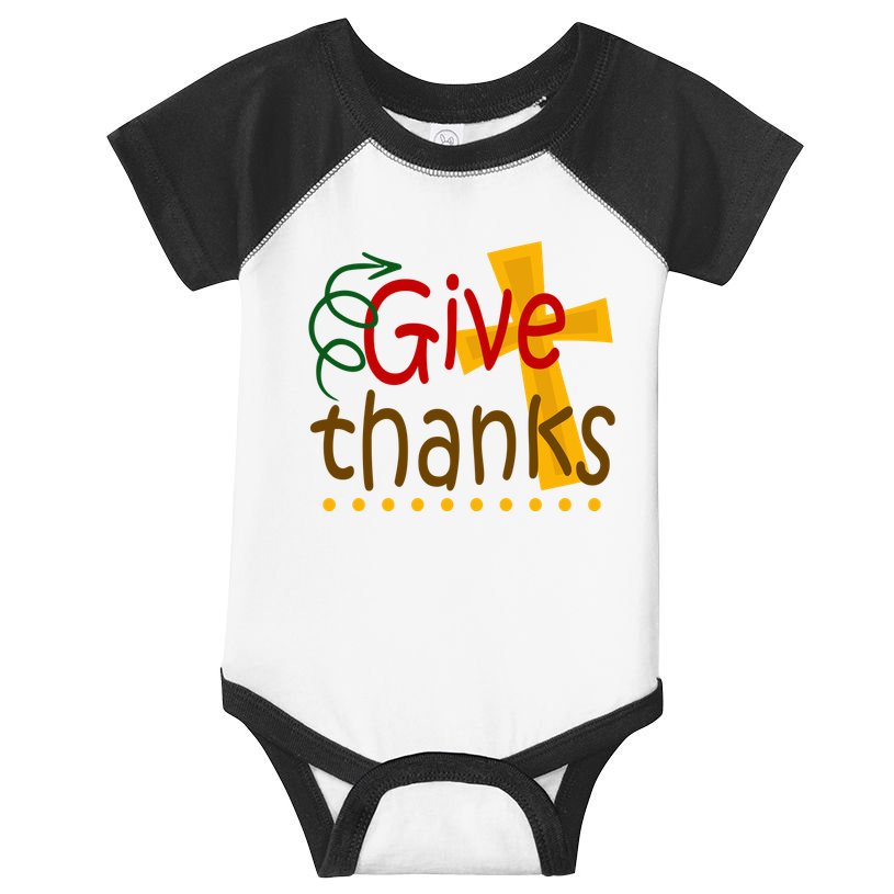 Give Thanks Cross Thanksgiving Infant Baby Jersey Bodysuit